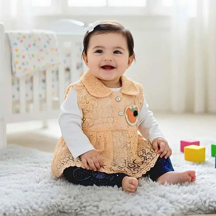 Eid Collectiion 2 Pcs Girl's Cotton Lawn Printed Frock And Trouser Set TrendTrovs