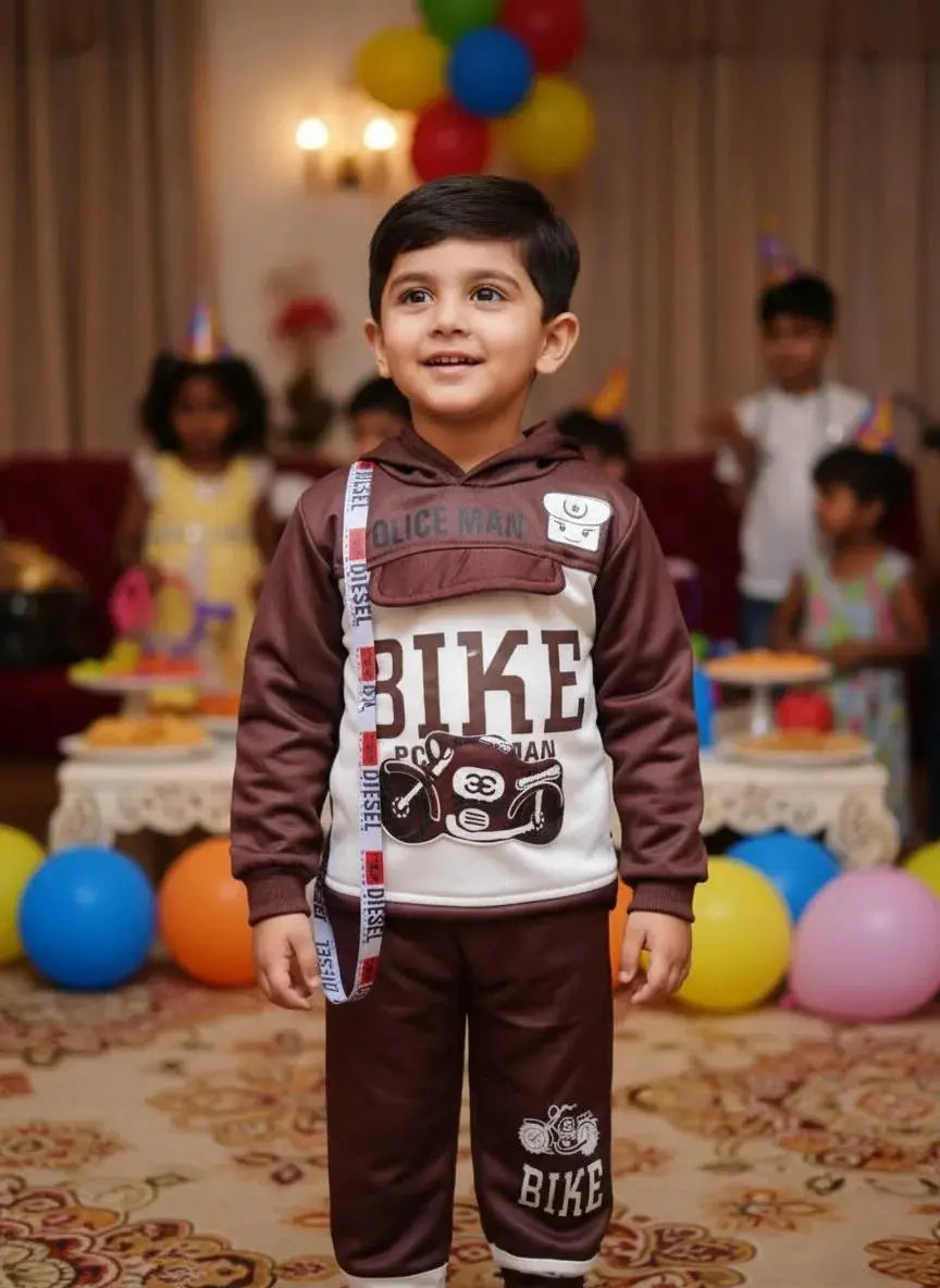 Eid Collection 2 Pcs Boy's Fleece Printed Shirt And Trouser Suit Trend Trovs