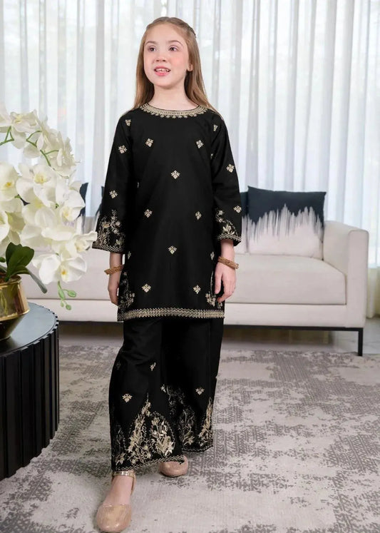 Black Embroidered Kurta Shalwar Suit for Girls 6-12Yrs Trend Trovs