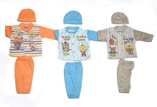 New Born Baby Boy Suits Pack of 3 Colors Trend Trovs