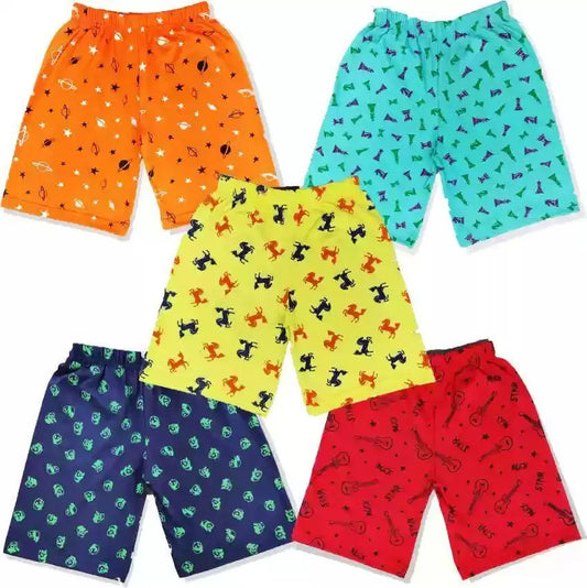 Unisex Cotton Printed Shorts Pack of 6 Multicolor Trend Trovs