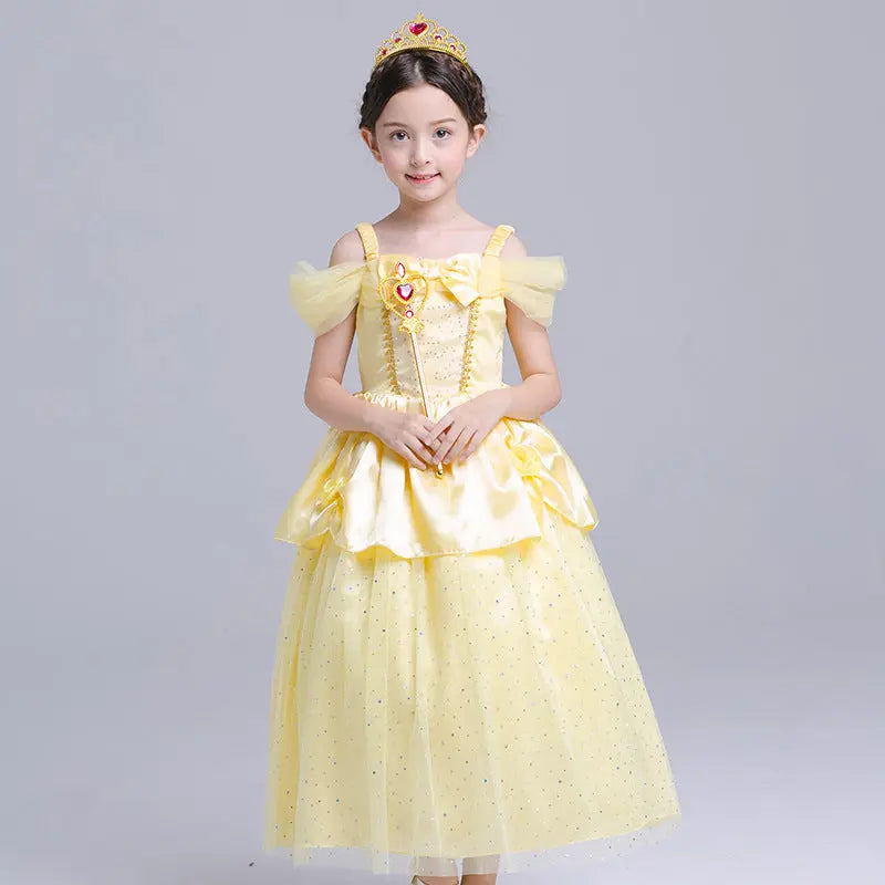 Yellow Belle Princess Dress for Girls, Premium Fabric, Machine Washable Trend Trovs
