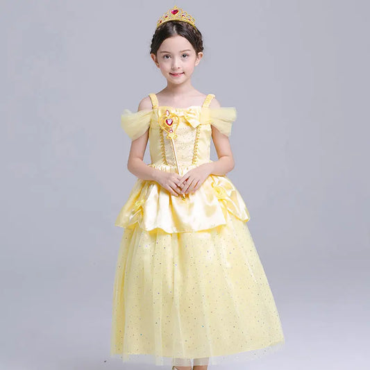 Yellow Belle Princess Dress for Girls, Premium Fabric, Machine Washable Trend Trovs