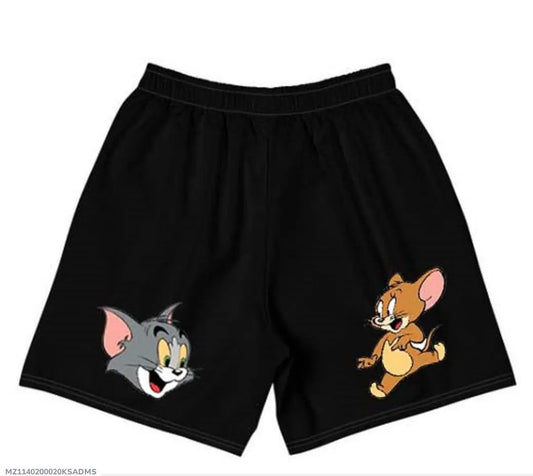 Baby Boy Printed Tom & Jerry Shorts Black Polyester Trend Trovs